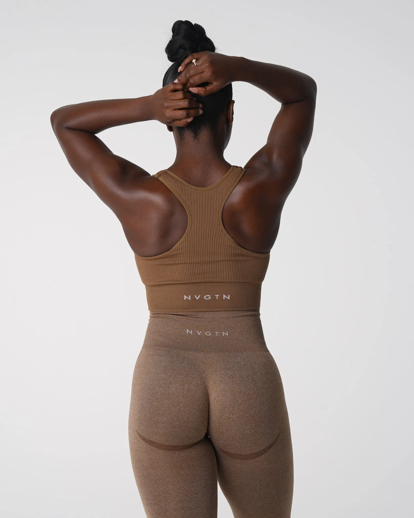 Mocha Cinched Seamless Bra sold by NVGTN product image thumbnail 4