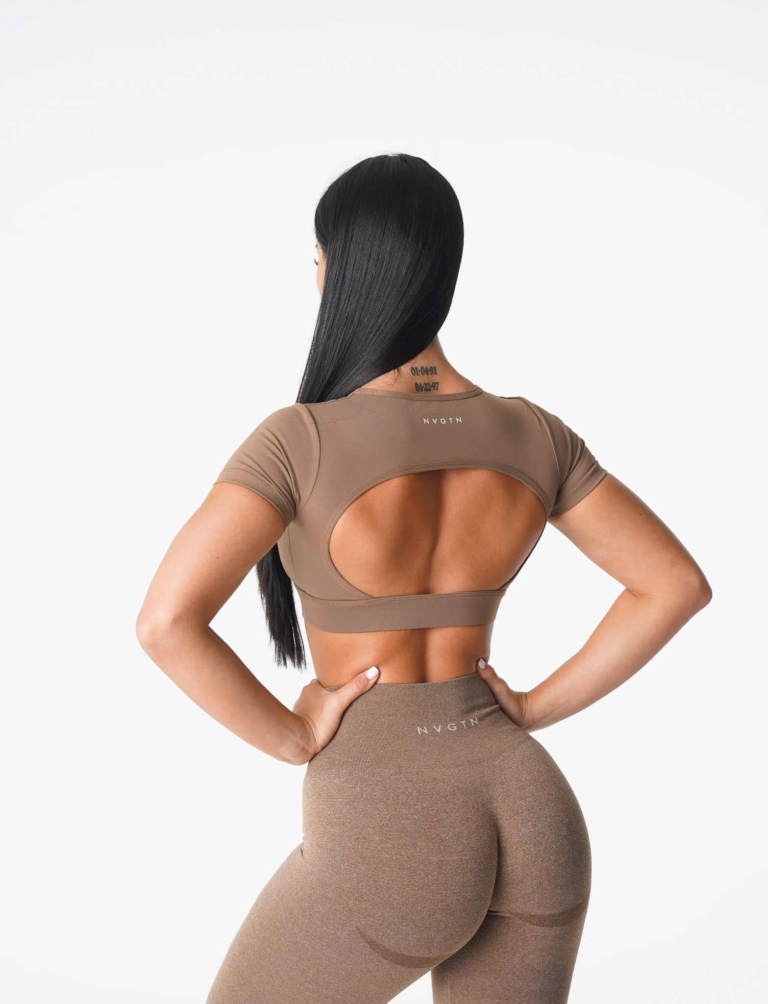 Mocha Open Back Tee sold by NVGTN