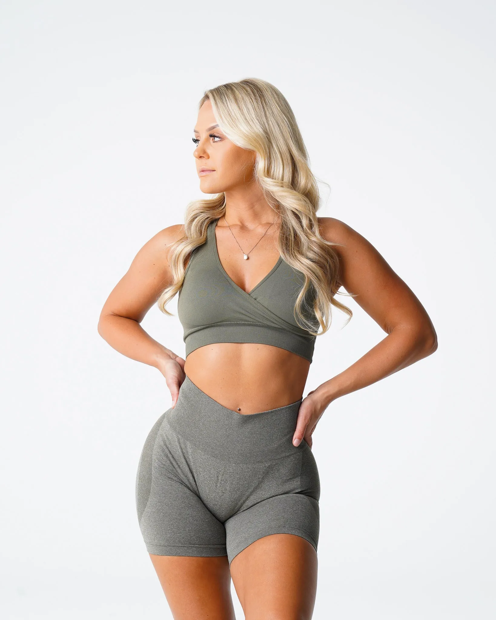 Khaki Green Pursuit Seamless Bra sold by NVGTN product image thumbnail 3