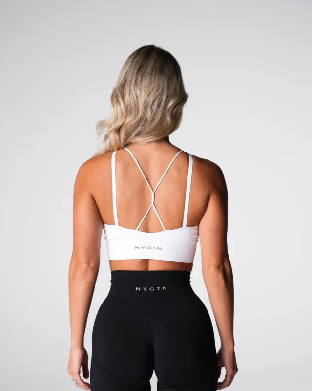 White Strive Seamless Bra sold by NVGTN