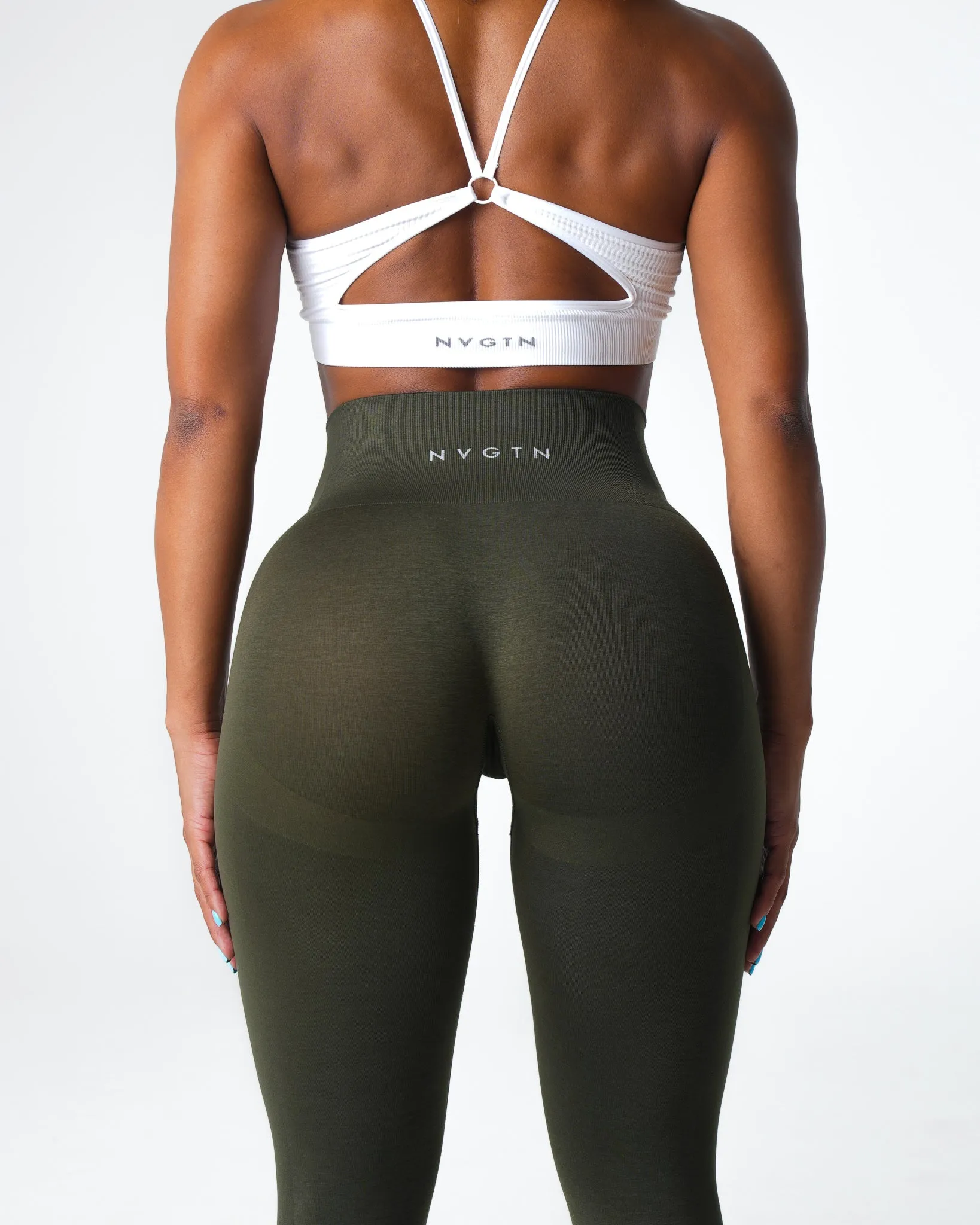 Olive Performance Seamless Leggings sold by NVGTN product image thumbnail 2