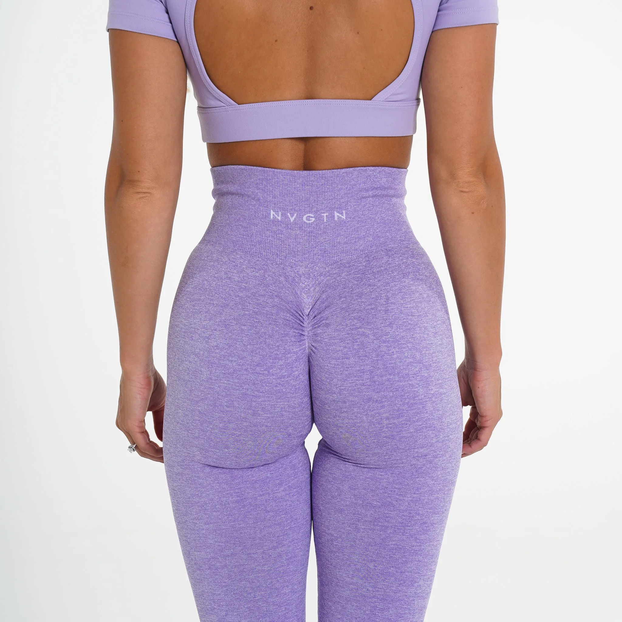 Lilac Scrunch Seamless Leggings sold by NVGTN product image thumbnail 3