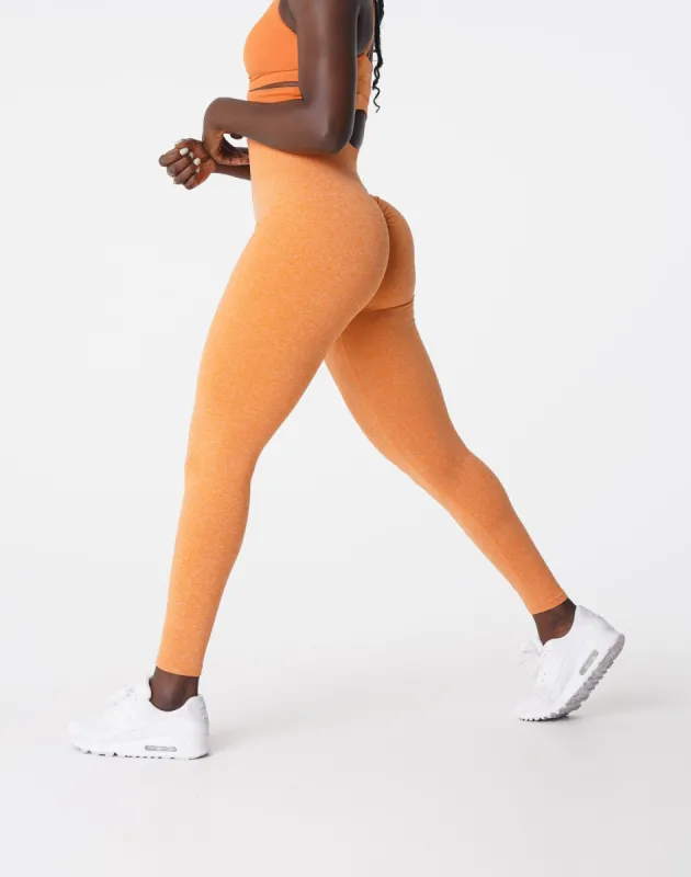 Sunset Orange Scrunch Seamless Leggings sold by NVGTN
