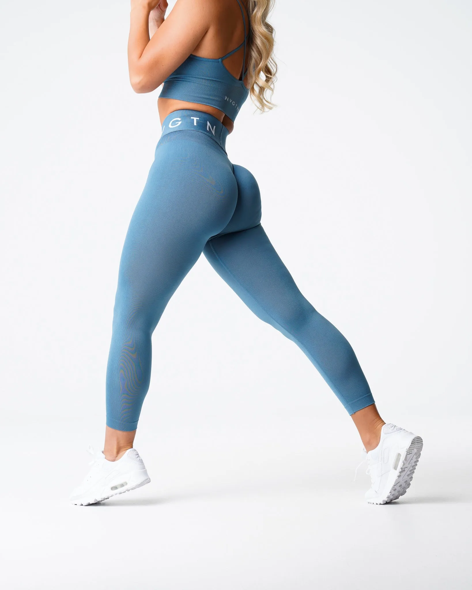 Stone Blue Sport Seamless Leggings sold by NVGTN
