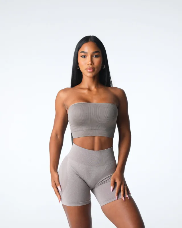 Taupe Conquer Ribbed Seamless Bra sold by NVGTN