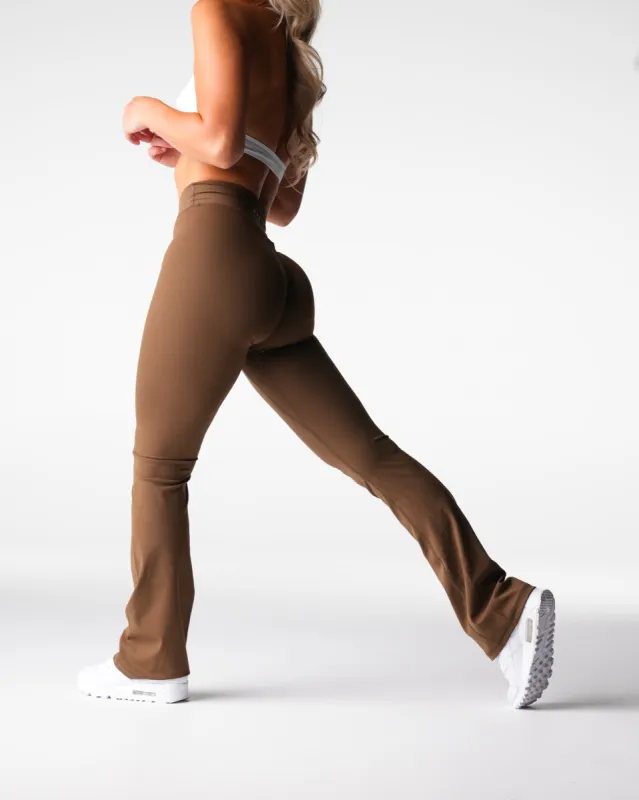 Espresso Effortless Flare Leggings sold by NVGTN