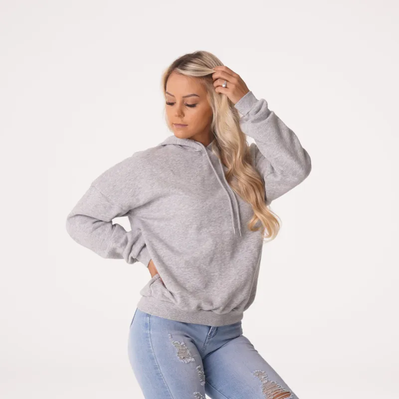 Grey Essential Drop Shoulder Hoodie sold by NVGTN