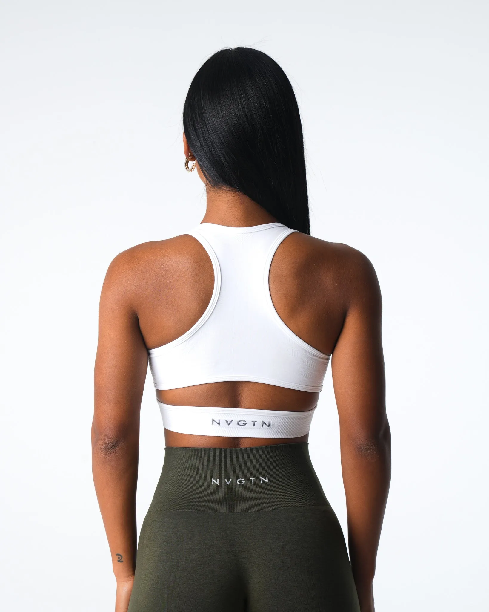 White Rise Seamless Bra sold by NVGTN