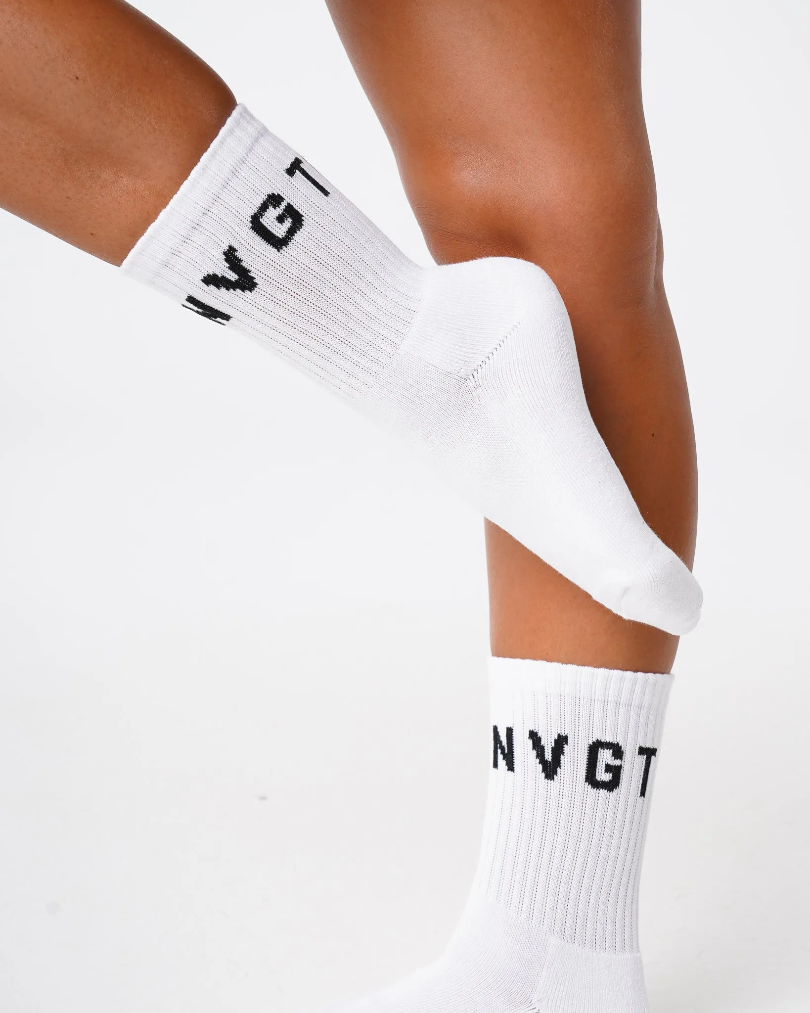 White NVGTN Crew Socks sold by NVGTN