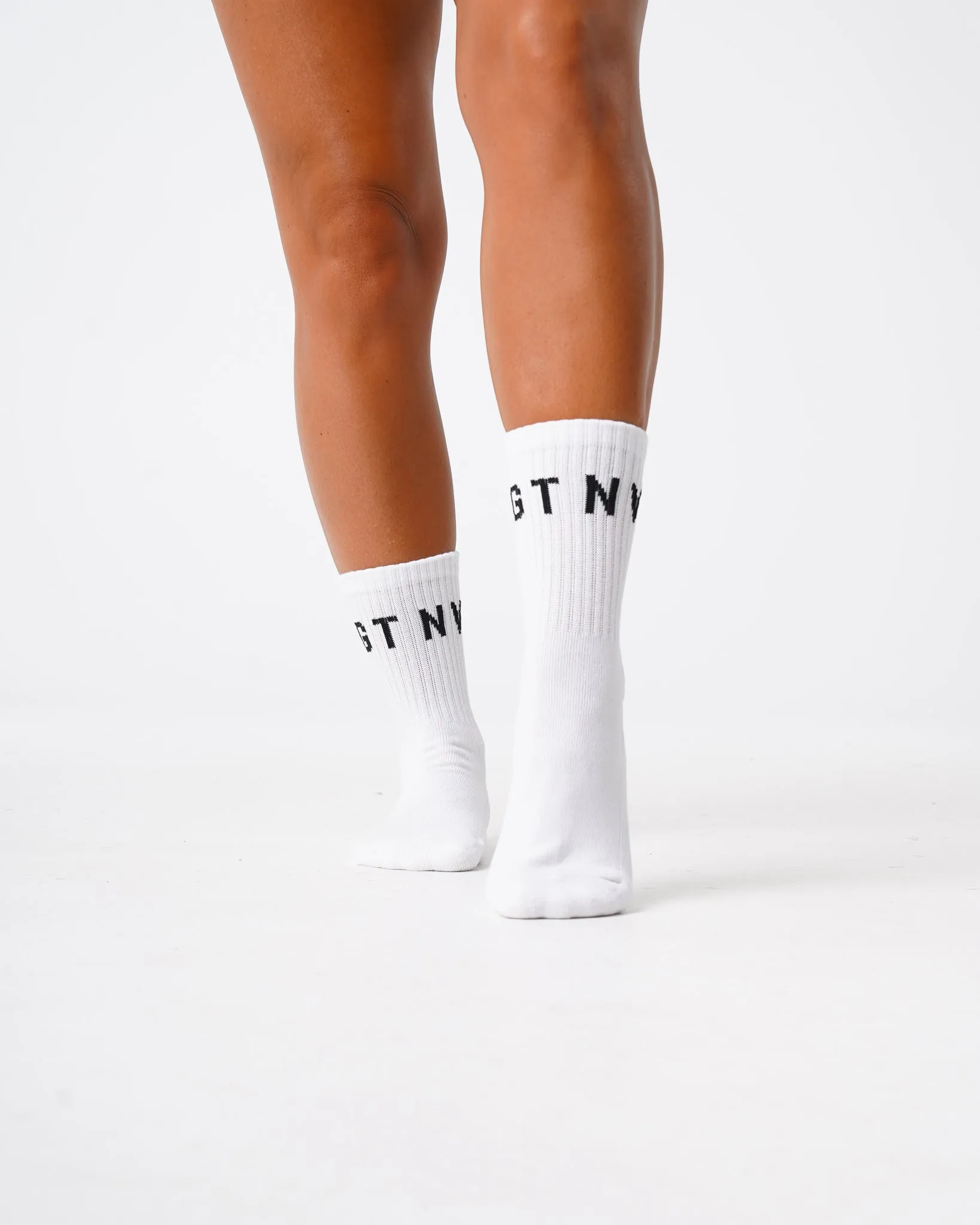White NVGTN Crew Socks sold by NVGTN product image thumbnail 3