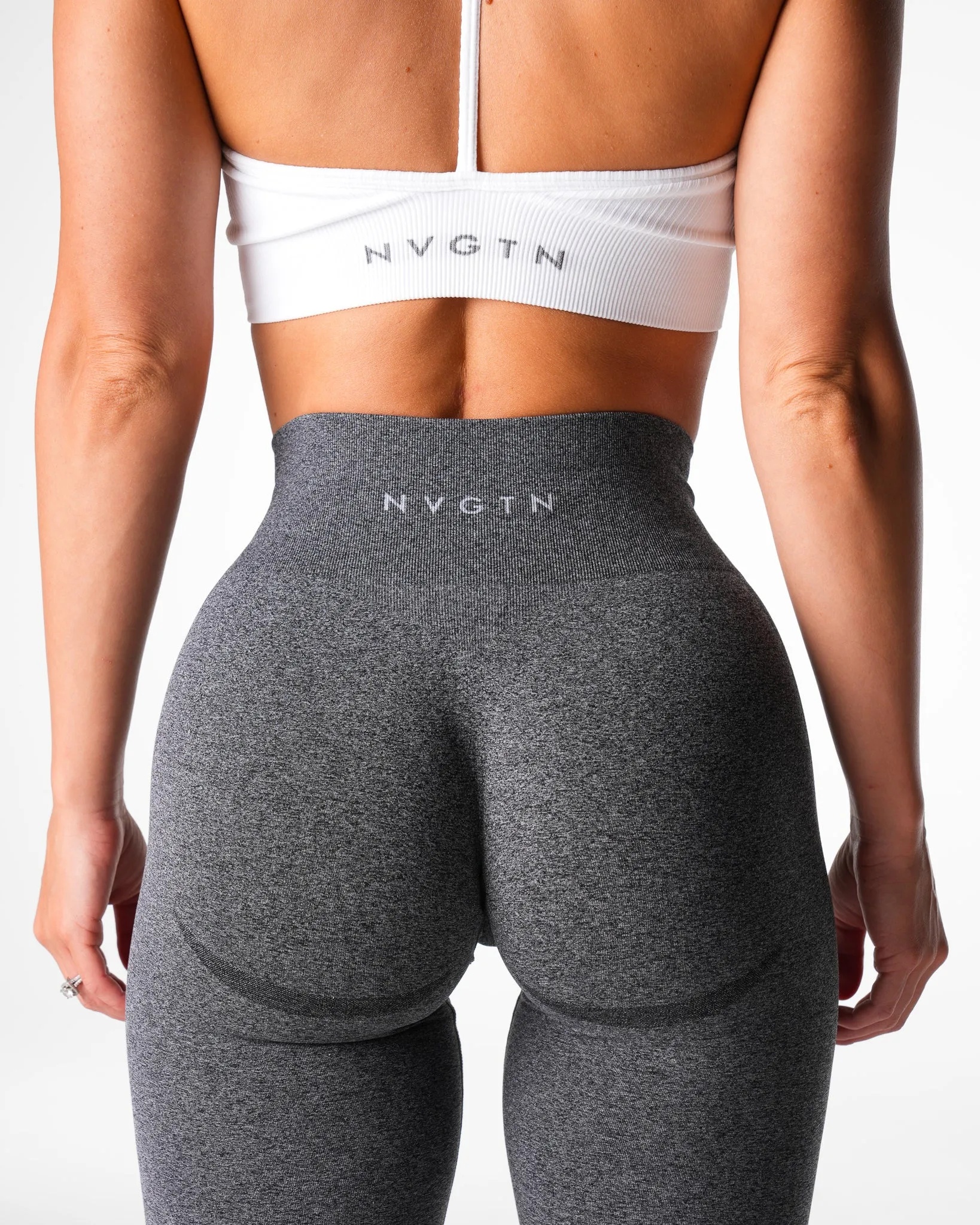 Black Speckled Mid Rise Contour Seamless Leggings sold by NVGTN product image thumbnail 2