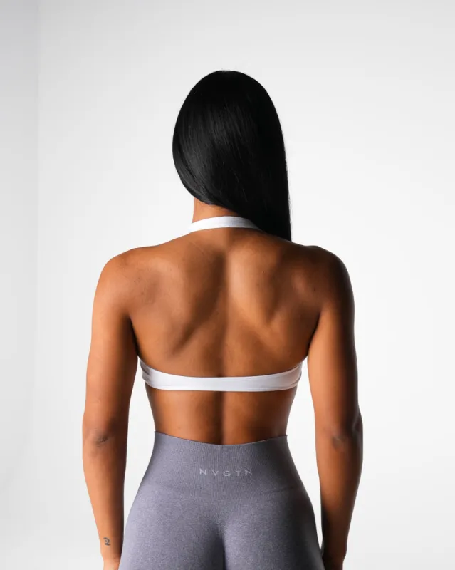 White Comeback Seamless Halter Bra sold by NVGTN