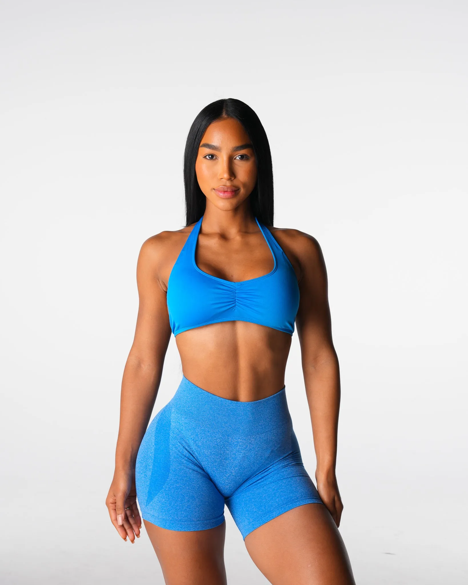 Ocean Blue Comeback Seamless Halter Bra sold by NVGTN