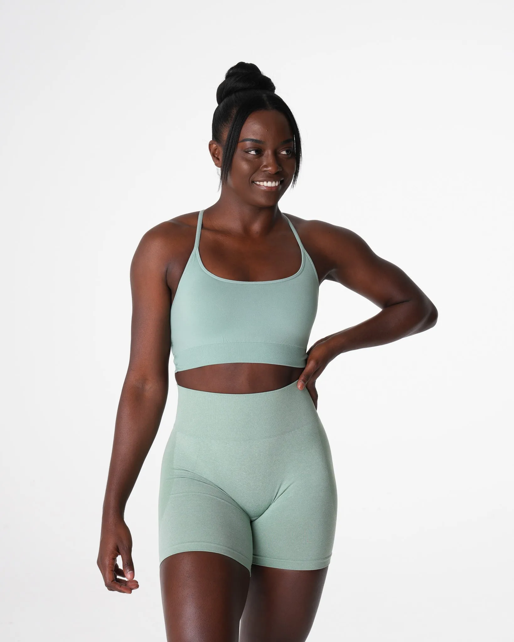 Sage Green Invincible Seamless Bra sold by NVGTN product image thumbnail 3