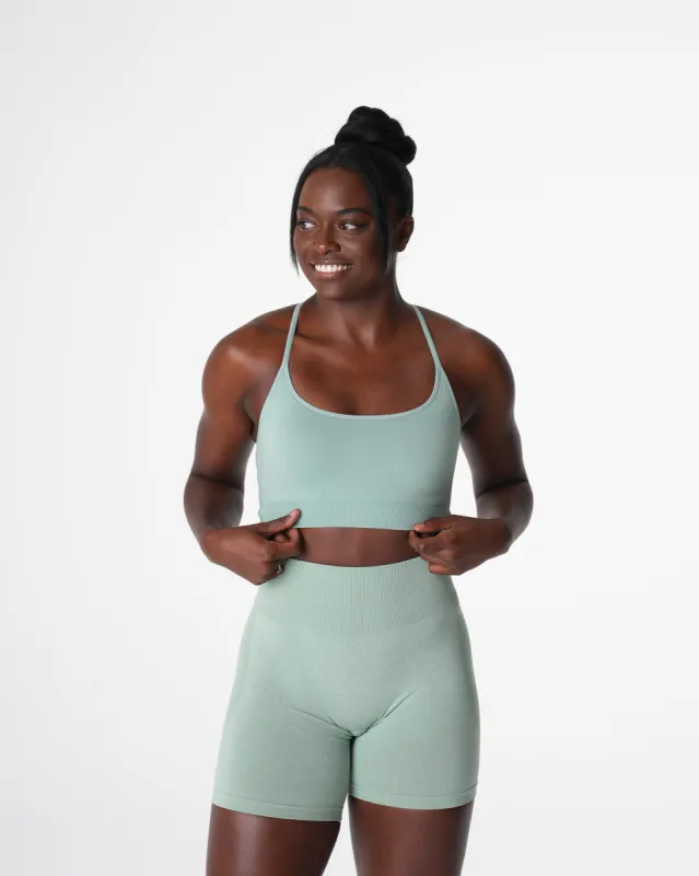 Sage Green Invincible Seamless Bra sold by NVGTN