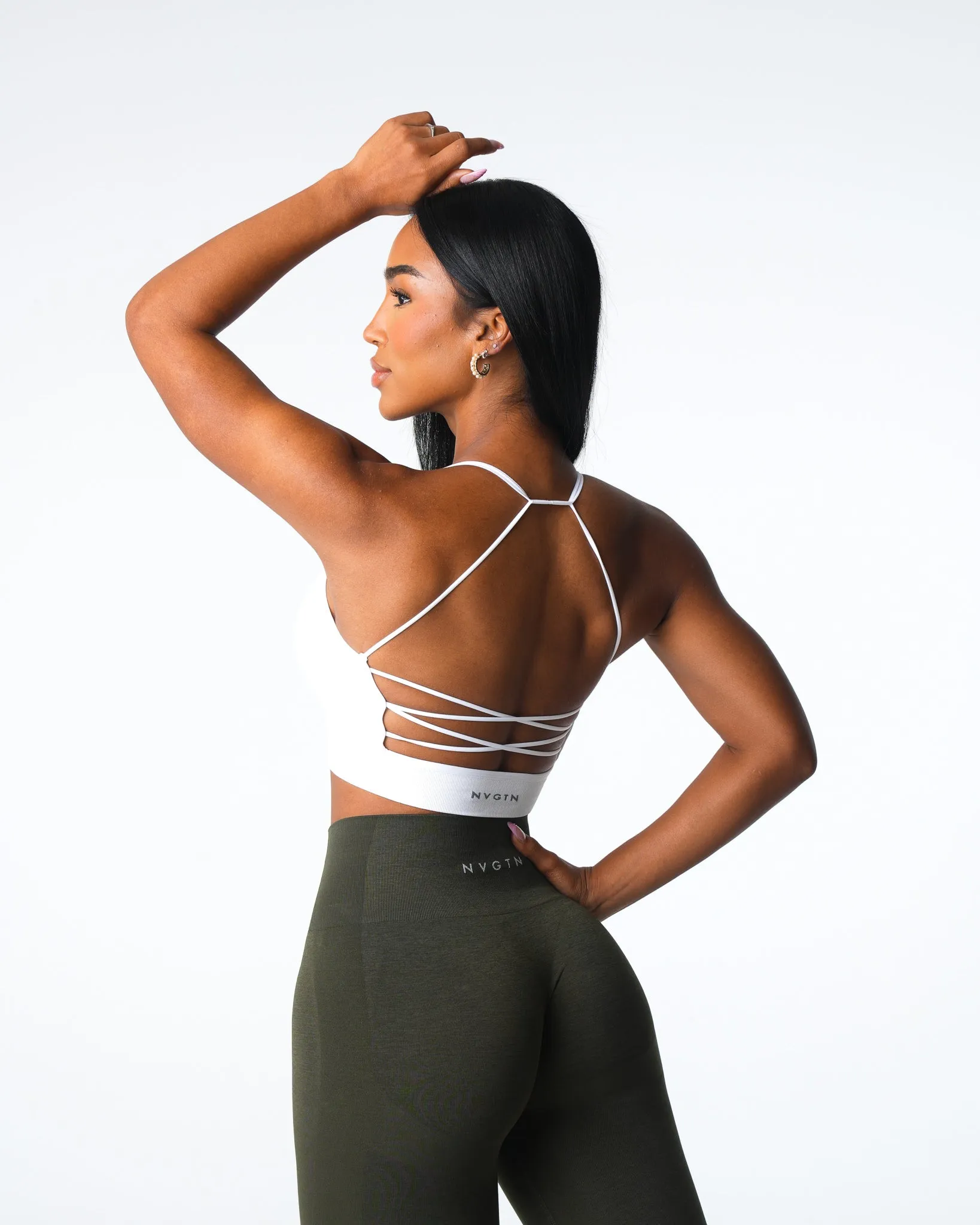 White Cascade Seamless Bra sold by NVGTN product image thumbnail 4