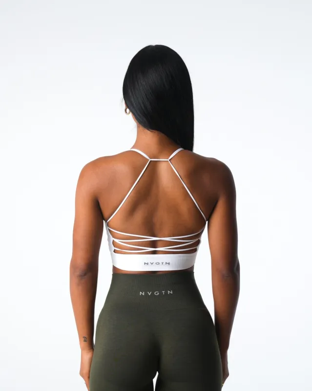 White Cascade Seamless Bra sold by NVGTN