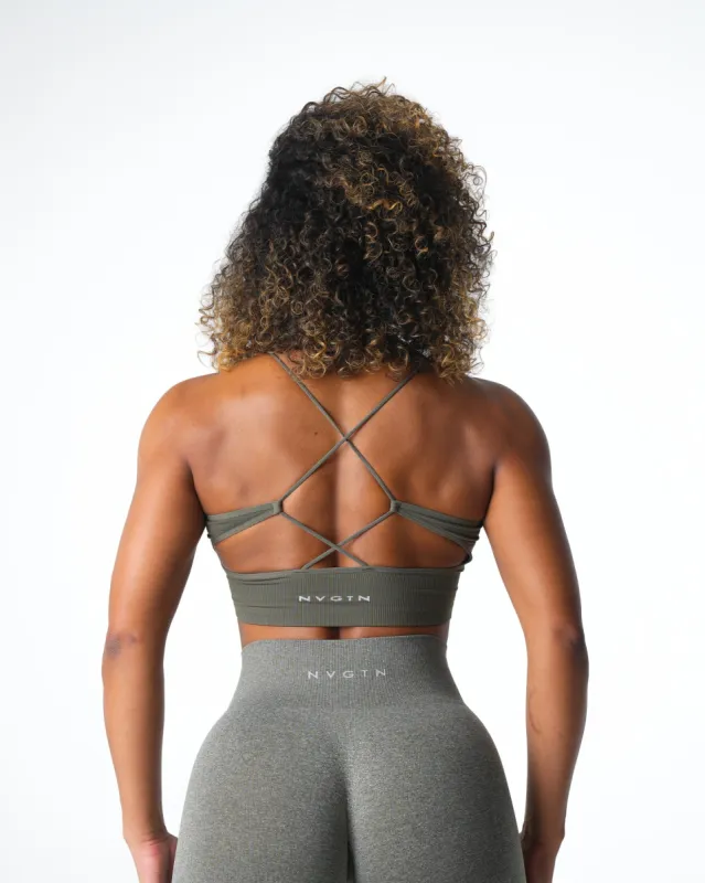 Khaki Green Embrace Seamless Bra sold by NVGTN