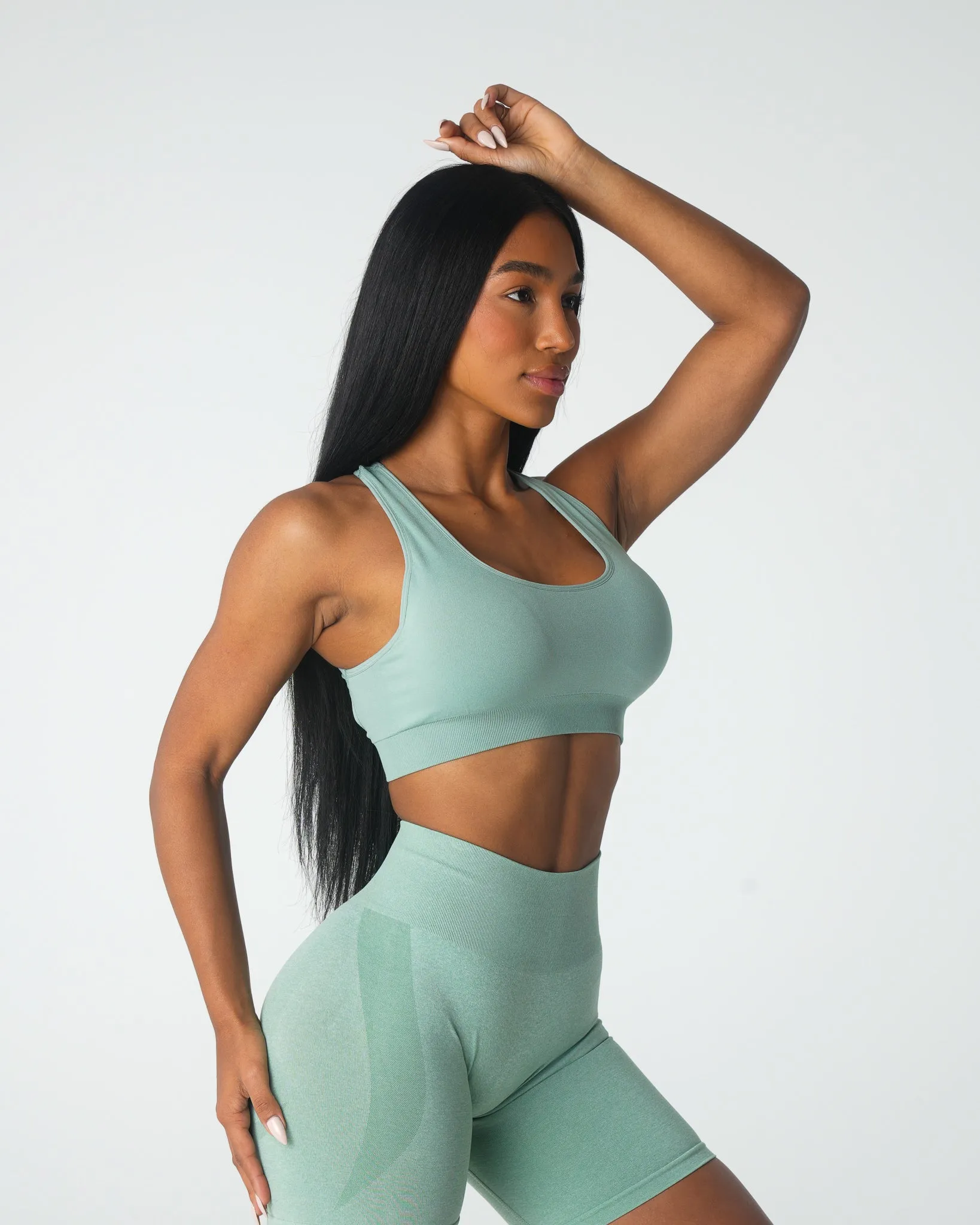 Sage Green Inspire Seamless Bra sold by NVGTN product image thumbnail 3