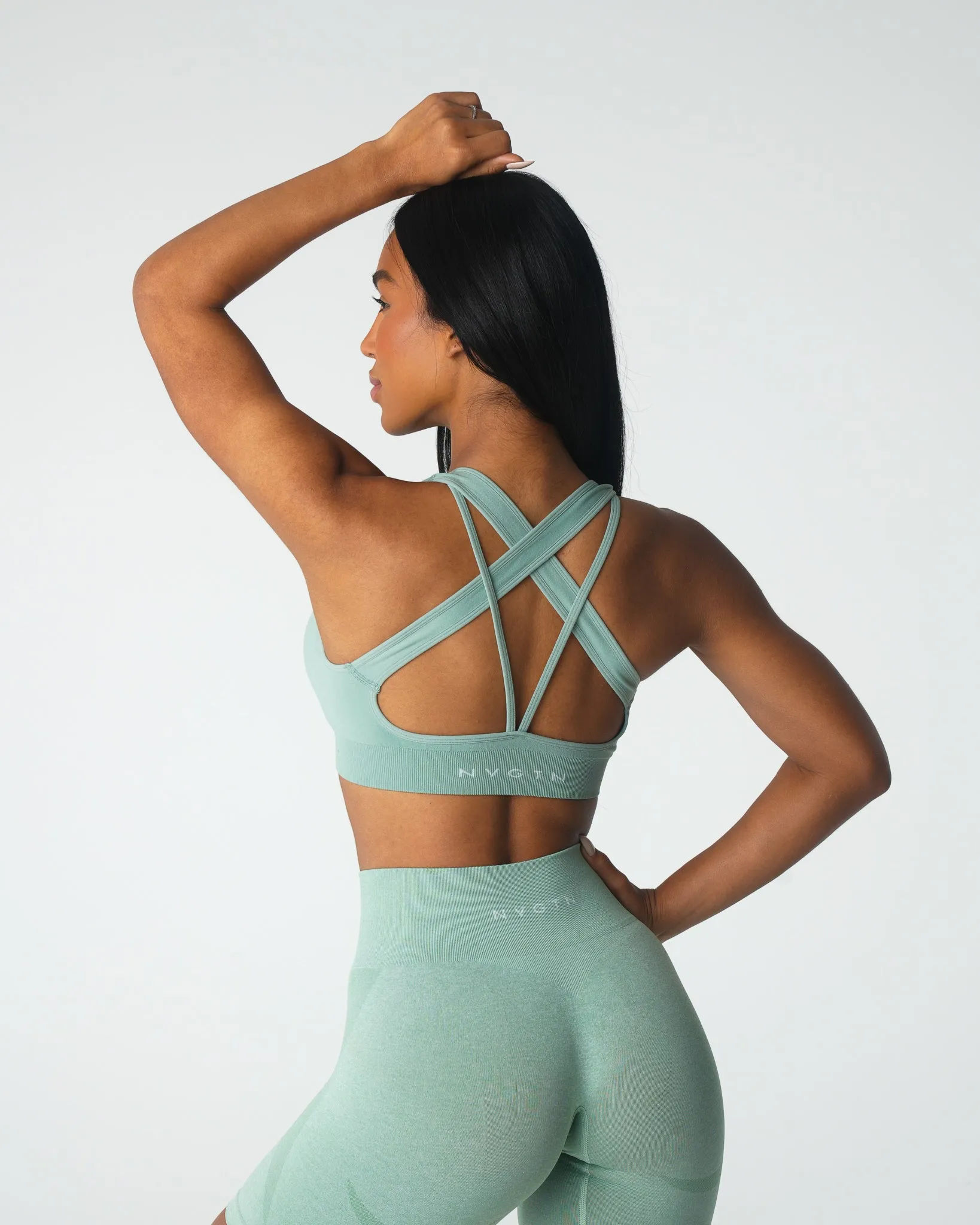 Sage Green Inspire Seamless Bra sold by NVGTN product image thumbnail 4
