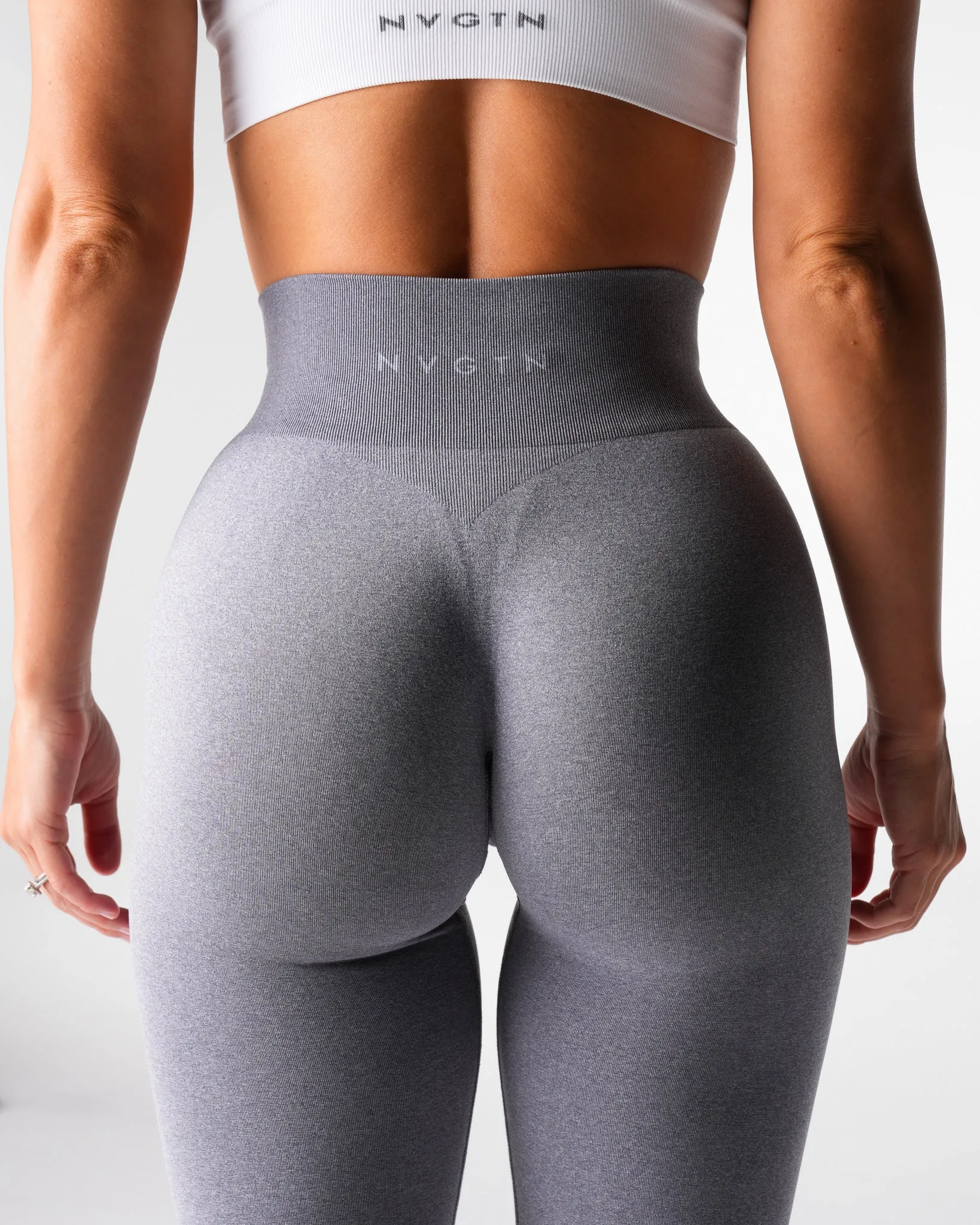 Grey Iconic Seamless Flare Leggings sold by NVGTN product image thumbnail 2