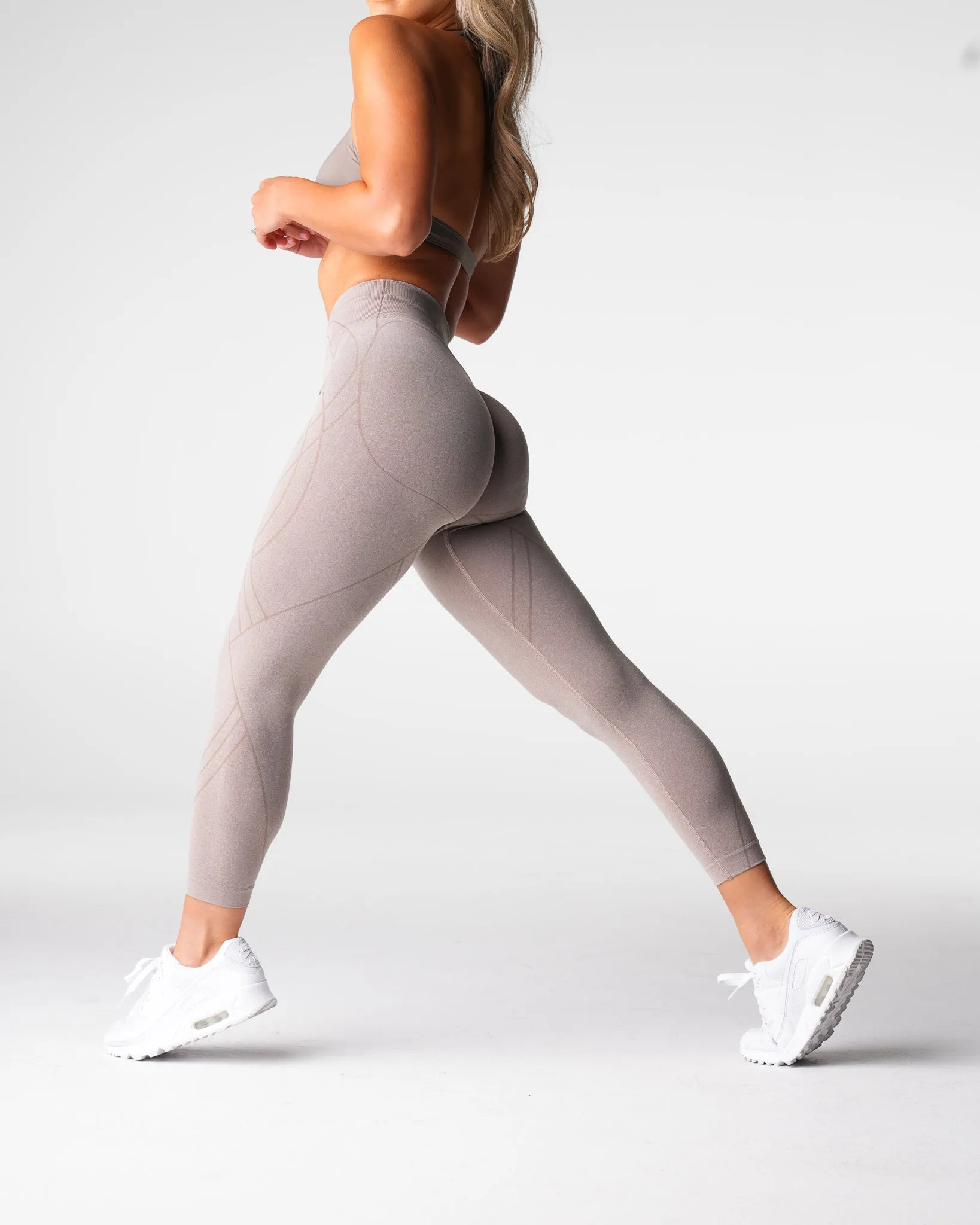 Taupe Geo Seamless Leggings sold by NVGTN product image thumbnail 3