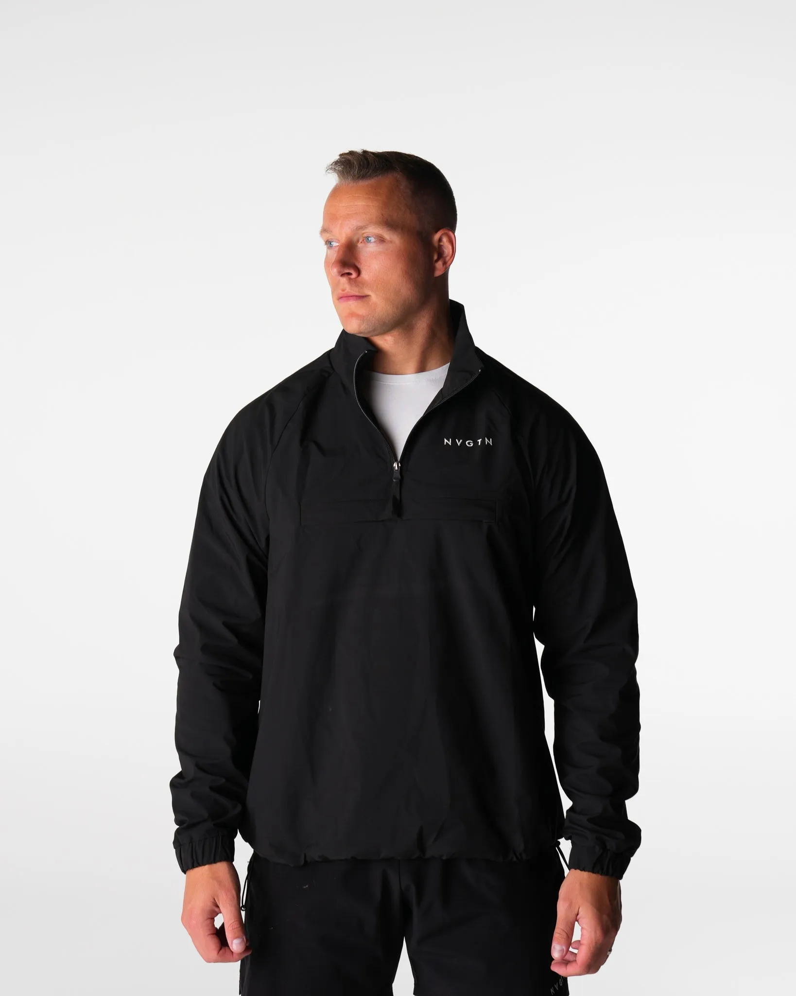 Black Motion Windbreaker sold by NVGTN