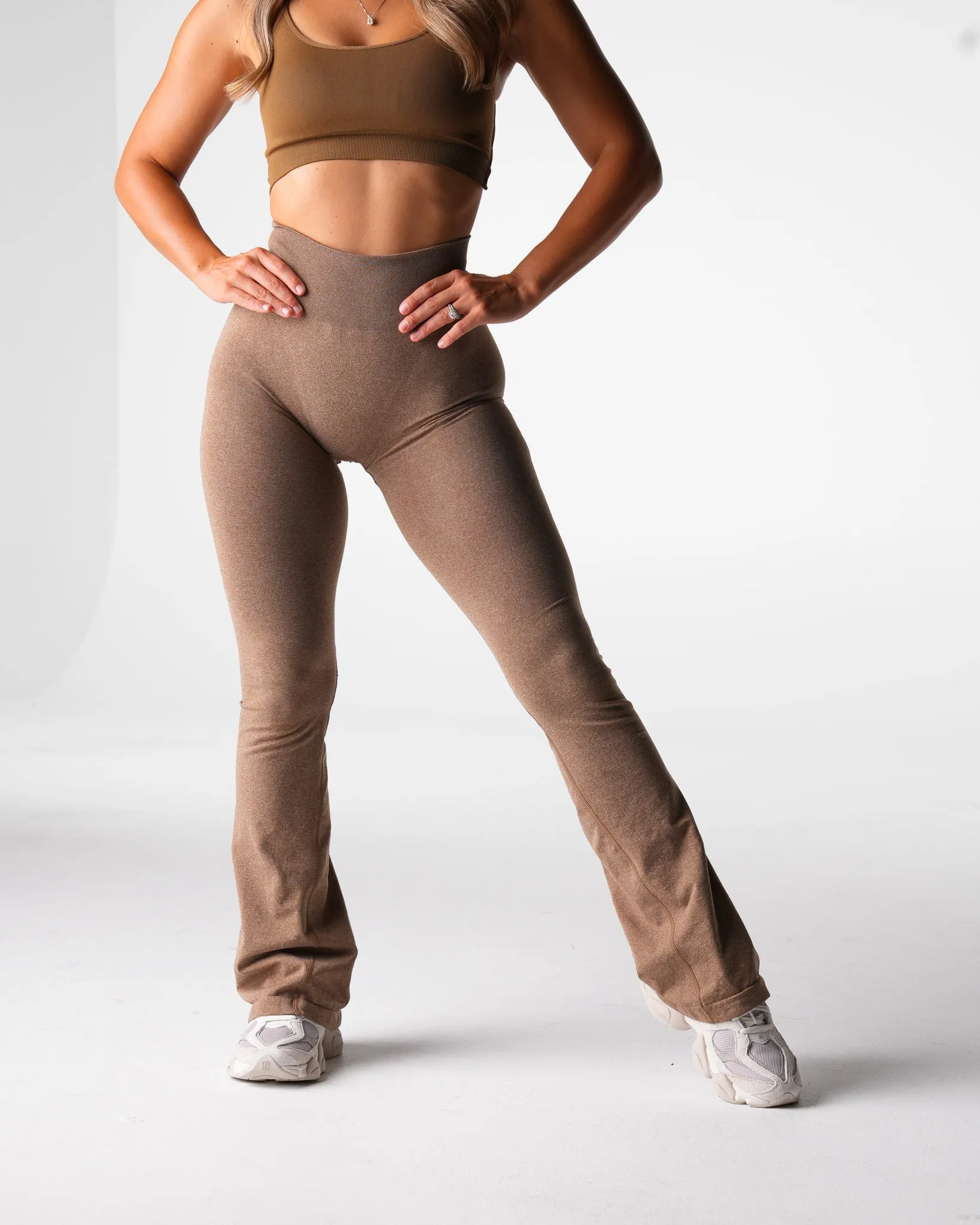 Mocha Iconic Seamless Flare Leggings sold by NVGTN product image thumbnail 4