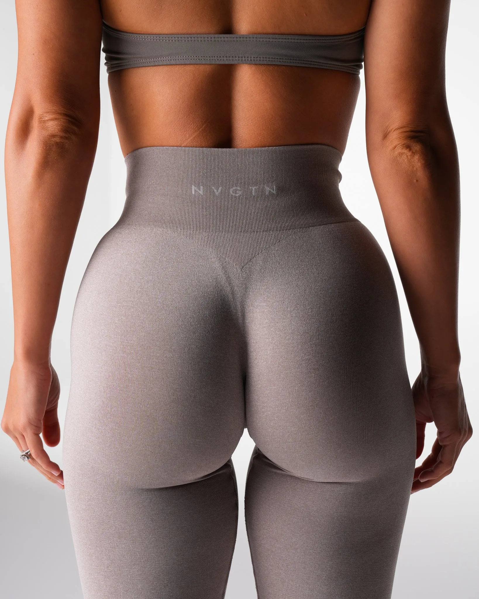 Taupe Iconic Seamless Flare Leggings sold by NVGTN product image thumbnail 2