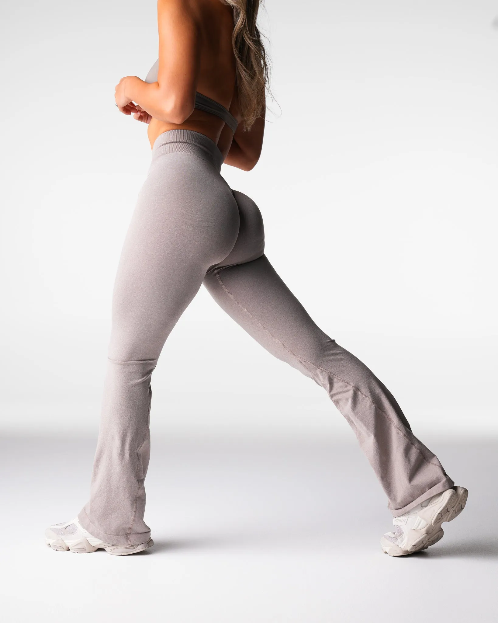 Taupe Iconic Seamless Flare Leggings sold by NVGTN