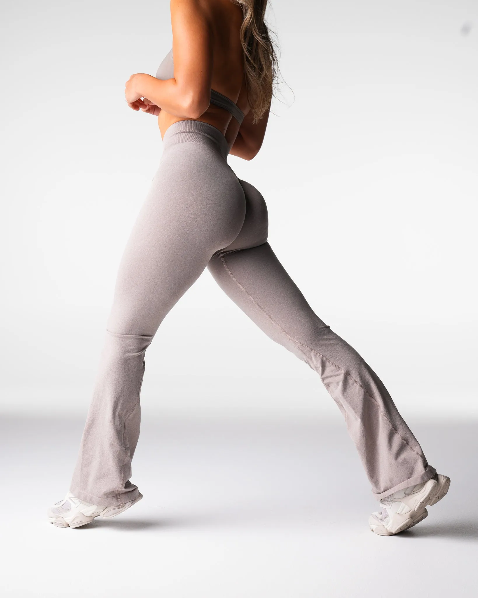 Taupe Iconic Seamless Flare Leggings sold by NVGTN product image thumbnail 3