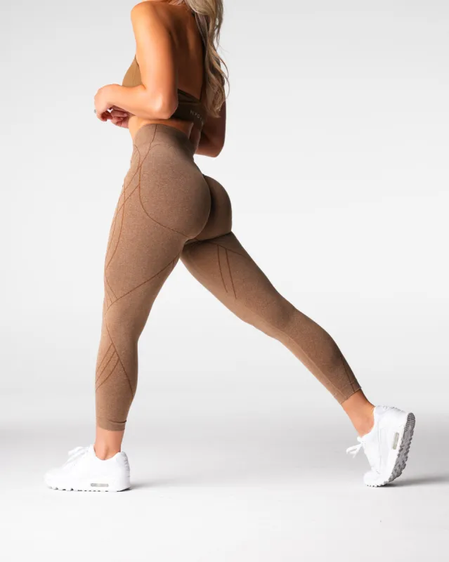 Mocha Geo Seamless Leggings sold by NVGTN