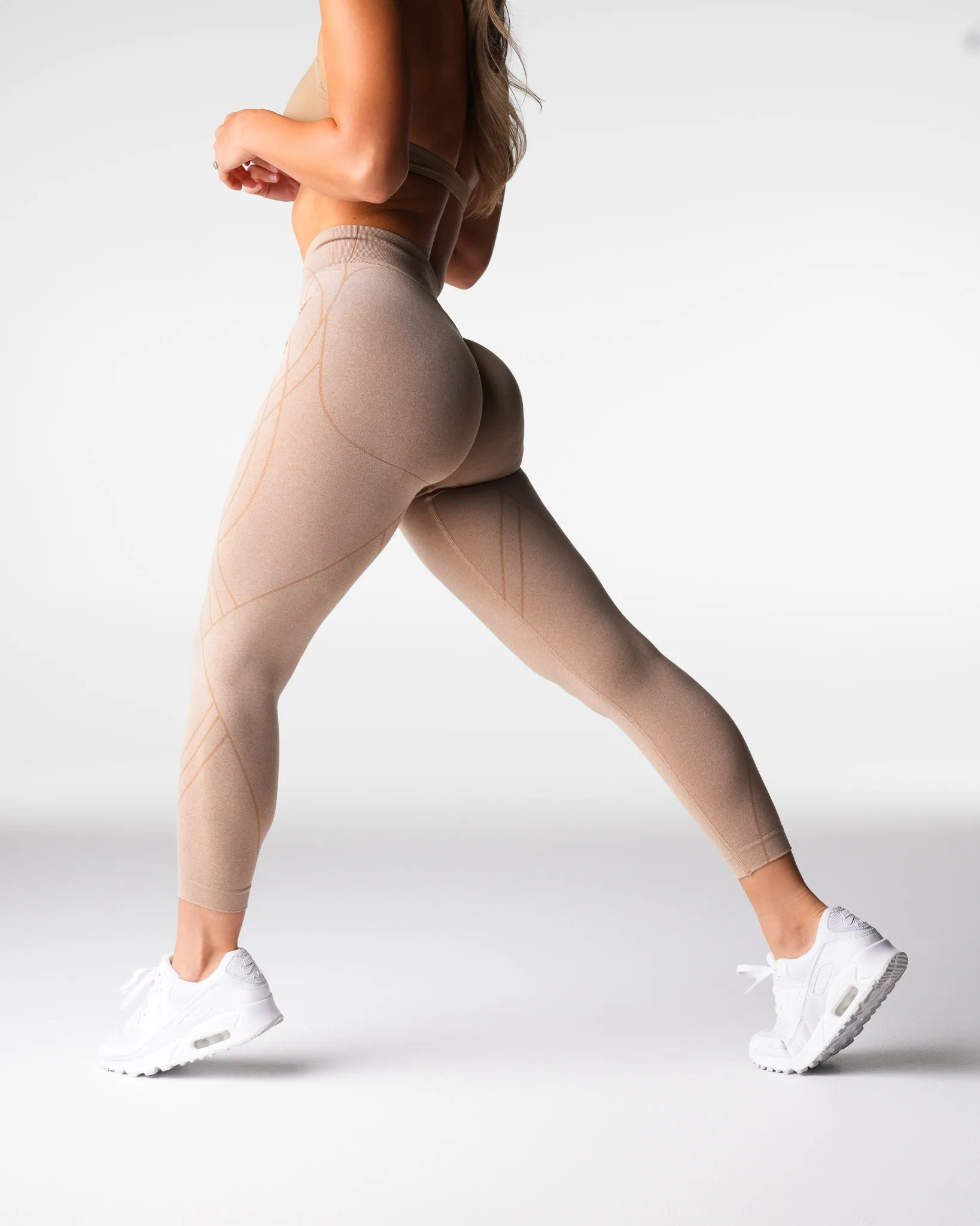 Beige Geo Seamless Leggings sold by NVGTN product image thumbnail 4