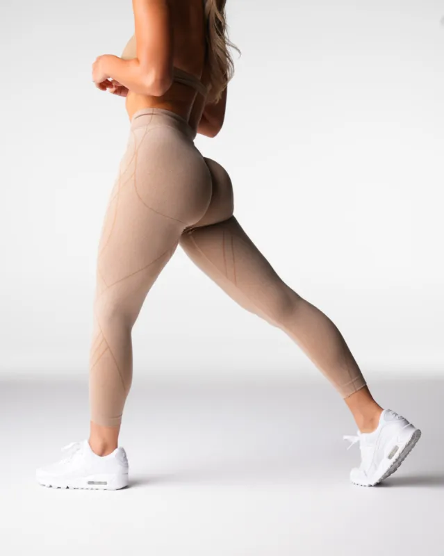 Beige Geo Seamless Leggings sold by NVGTN