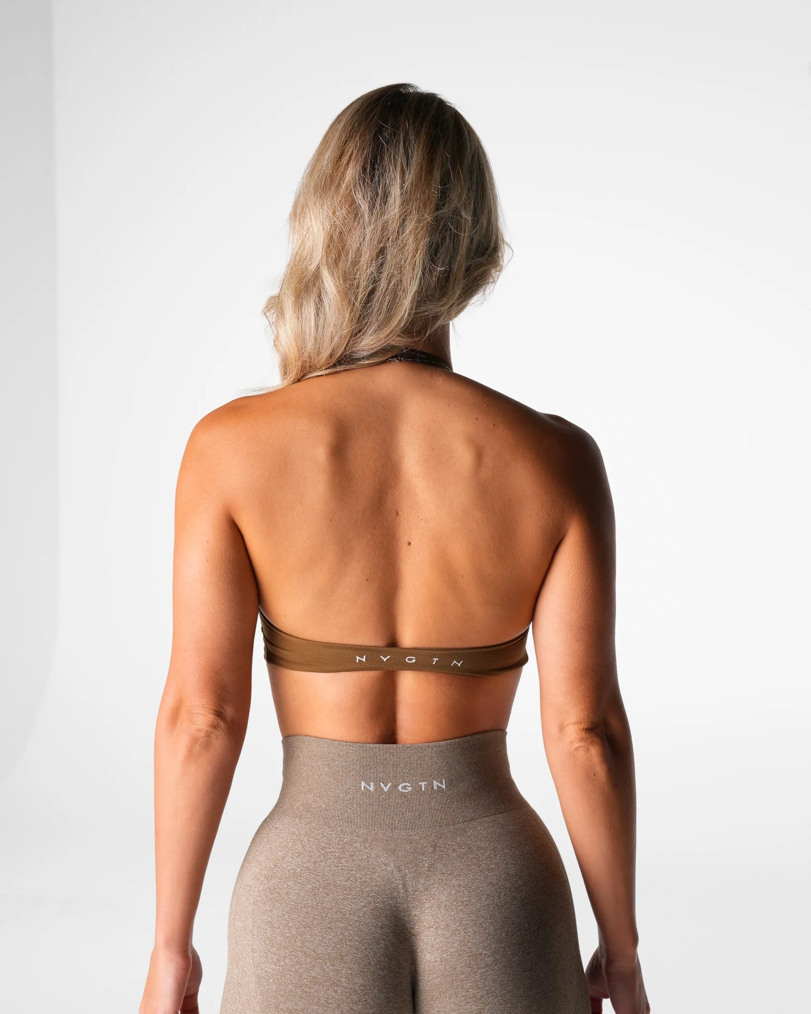 Mocha Stunner Seamless Halter Bra sold by NVGTN product image thumbnail 2