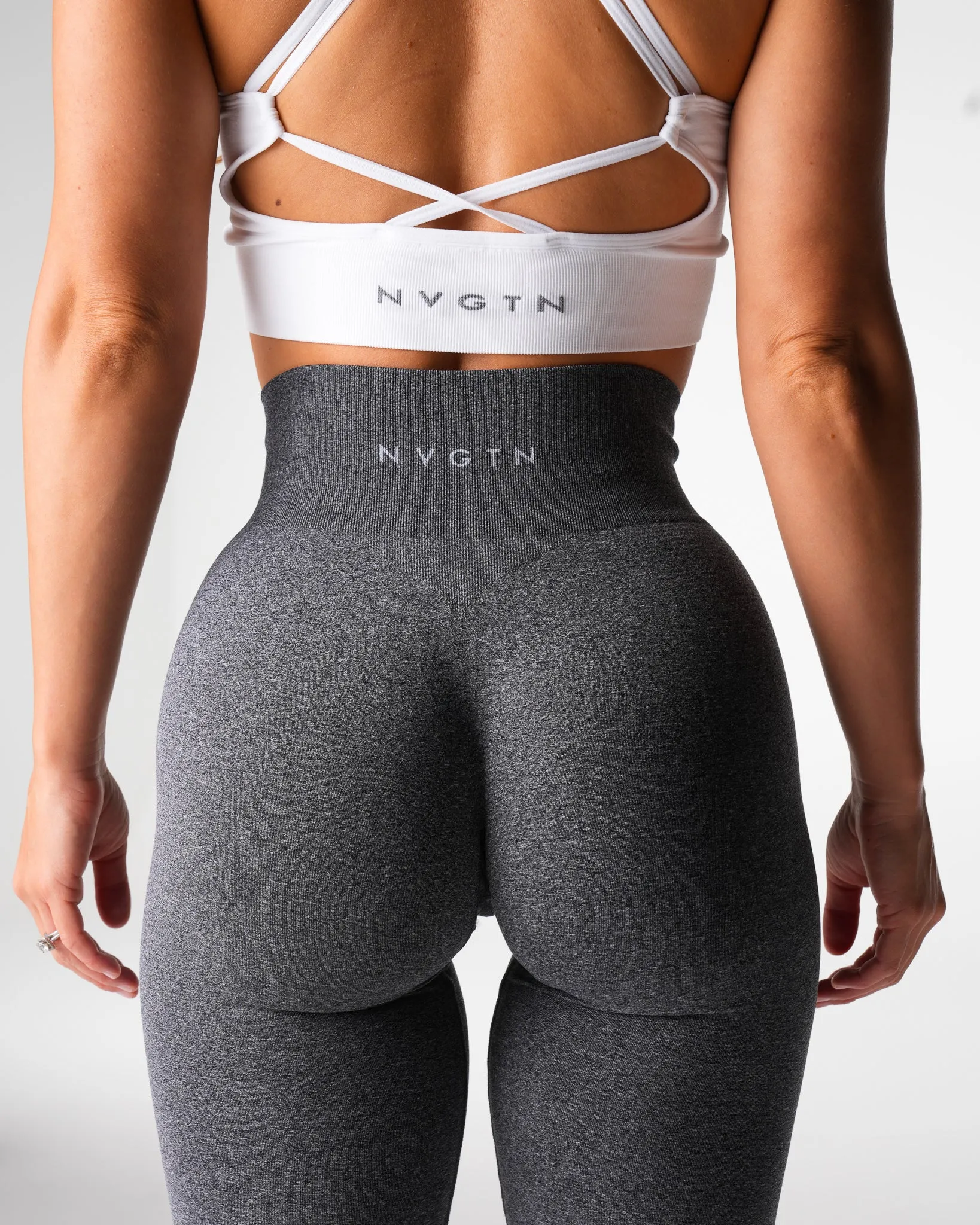 Black Speckled Iconic Seamless Flare Leggings sold by NVGTN product image thumbnail 2