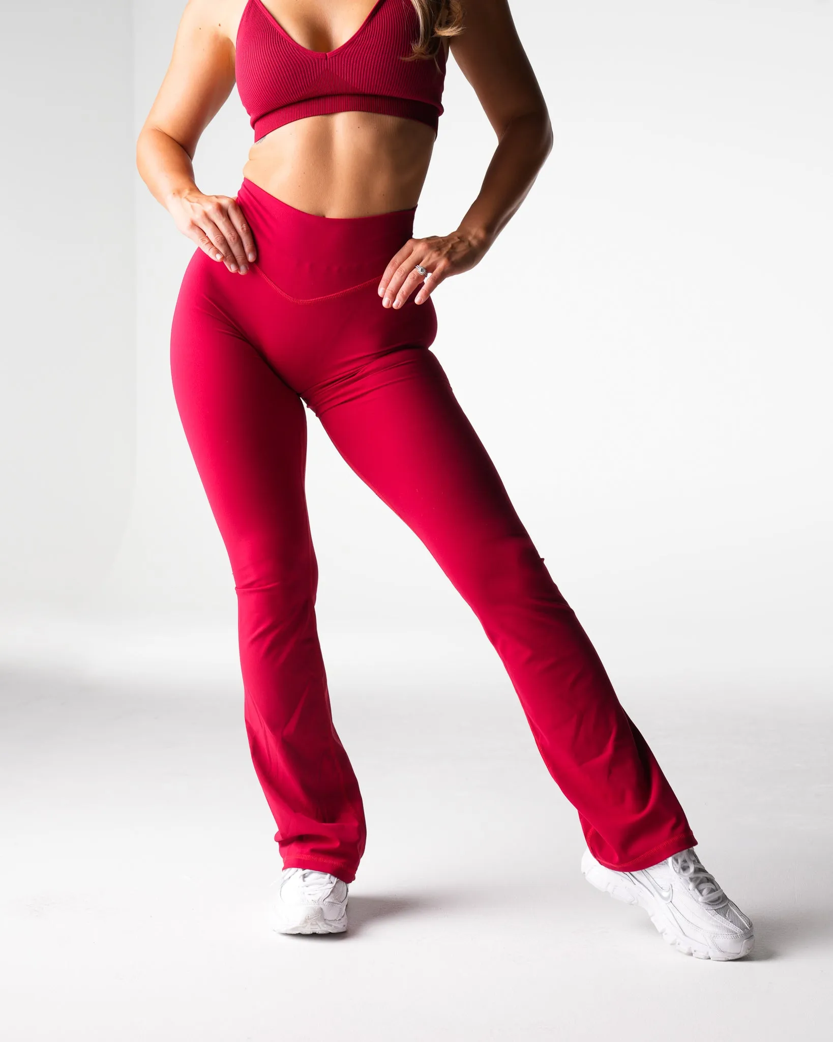 Ruby Red Effortless Flare Leggings sold by NVGTN product image thumbnail 4
