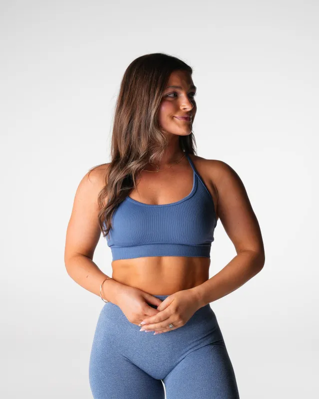 Slate Blue Wander Seamless Bra sold by NVGTN