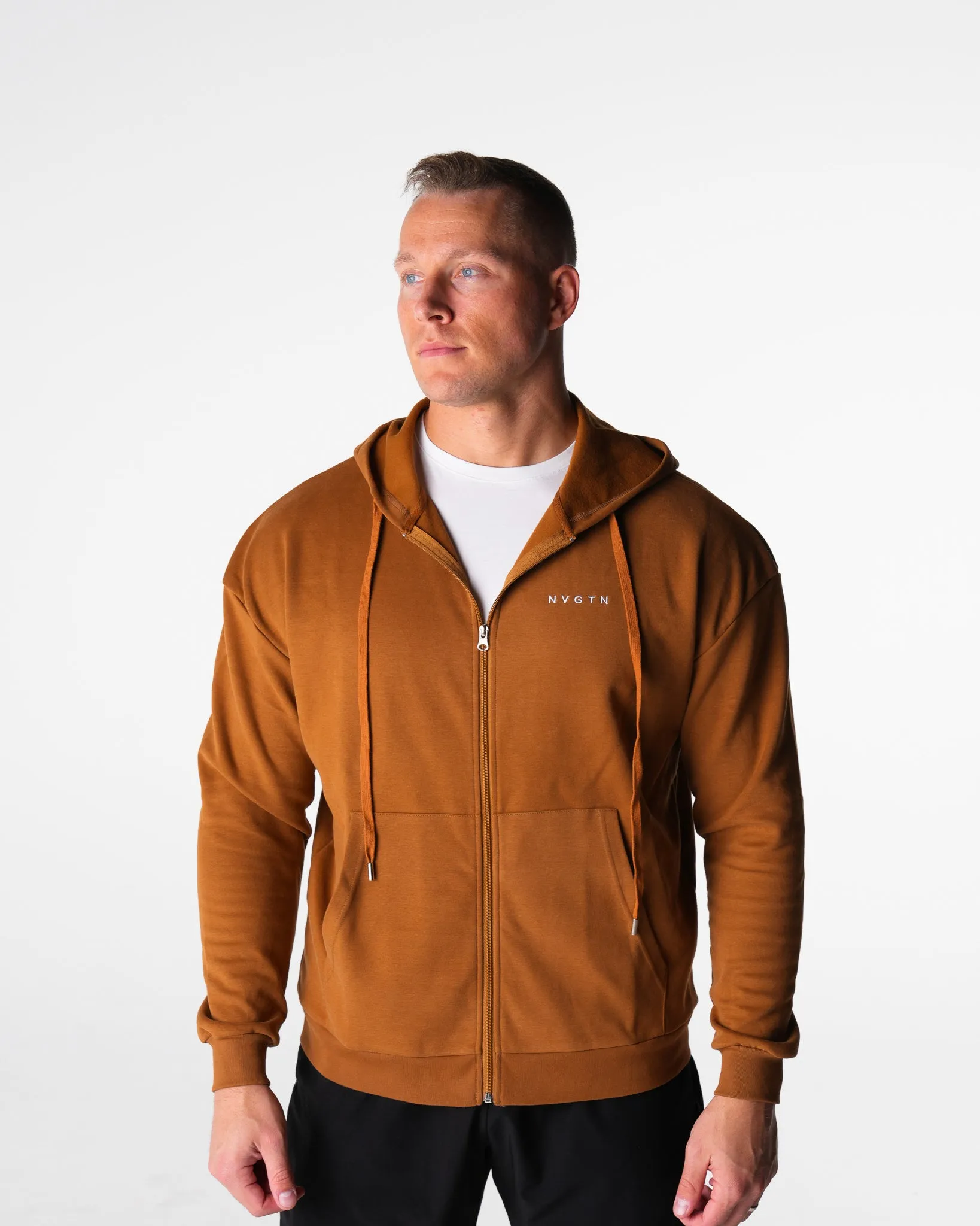 Copper Brown Elite Full Zip Hoodie sold by NVGTN