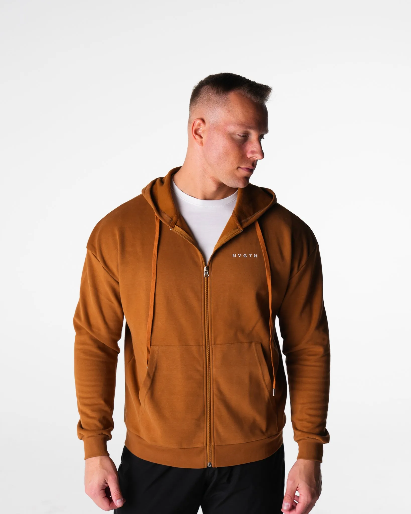 Copper Brown Elite Full Zip Hoodie sold by NVGTN product image thumbnail 4
