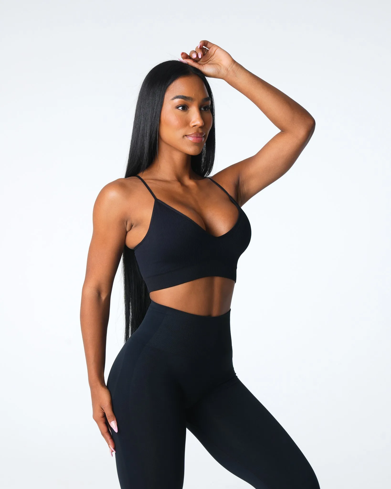 Black Glimpse Ribbed Seamless Bra sold by NVGTN product image thumbnail 3
