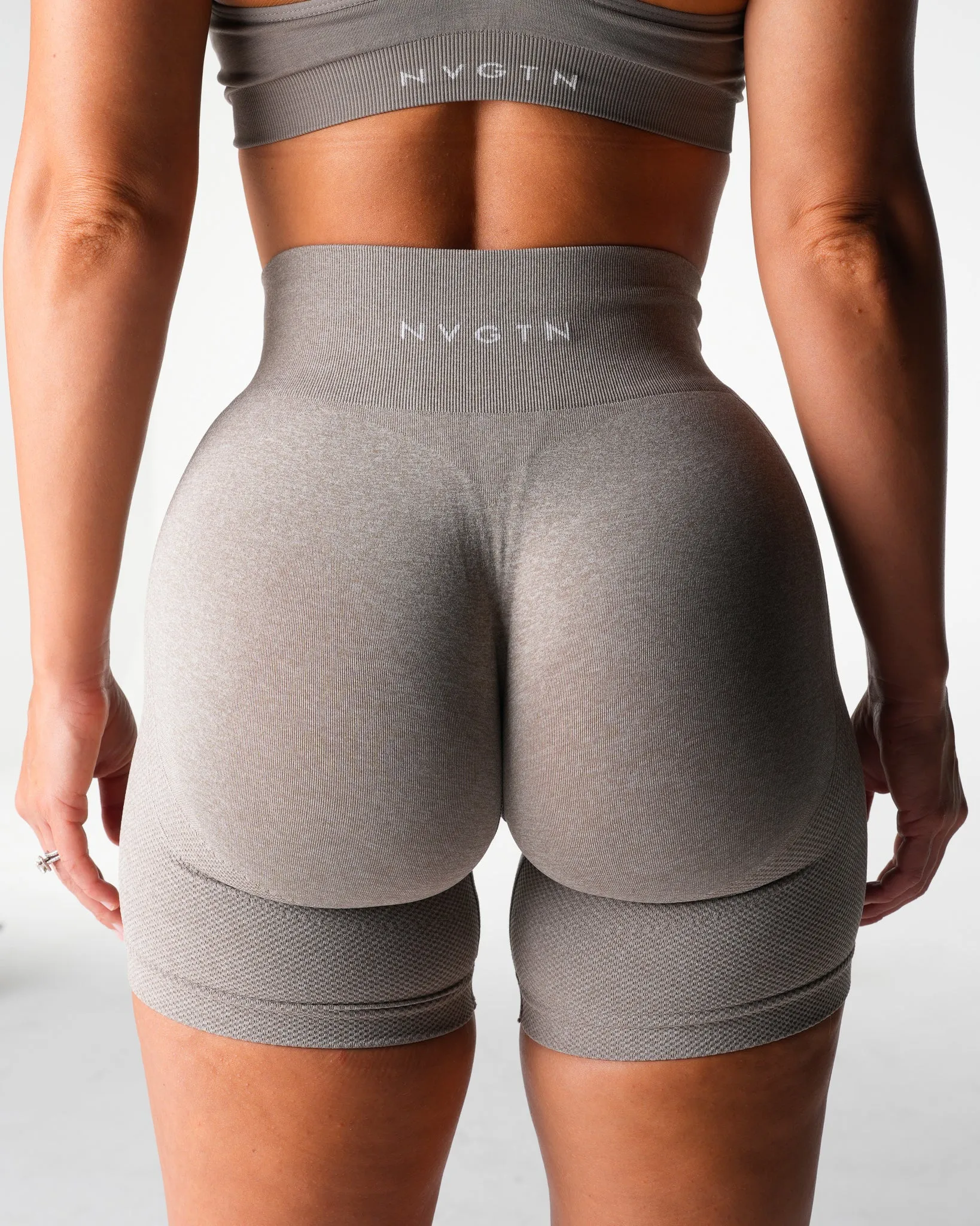 Taupe Lift Seamless Shorts sold by NVGTN product image thumbnail 2