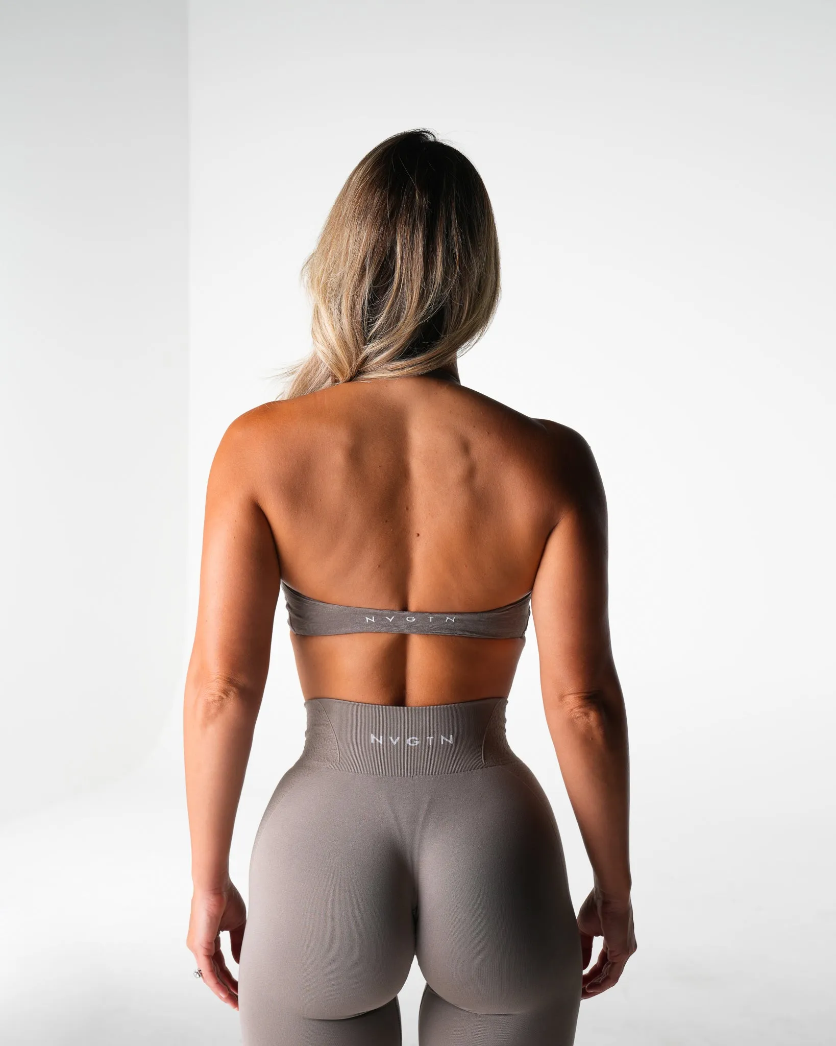 Taupe Endura Stunner Seamless Halter Bra sold by NVGTN product image thumbnail 2