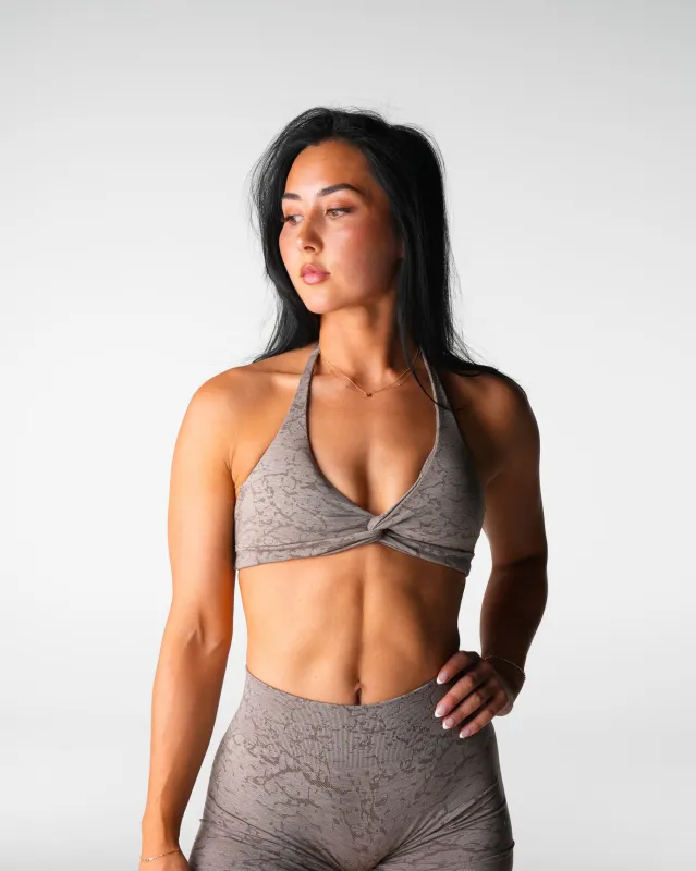 Taupe Breakthrough Stunner Seamless Halter Bra sold by NVGTN