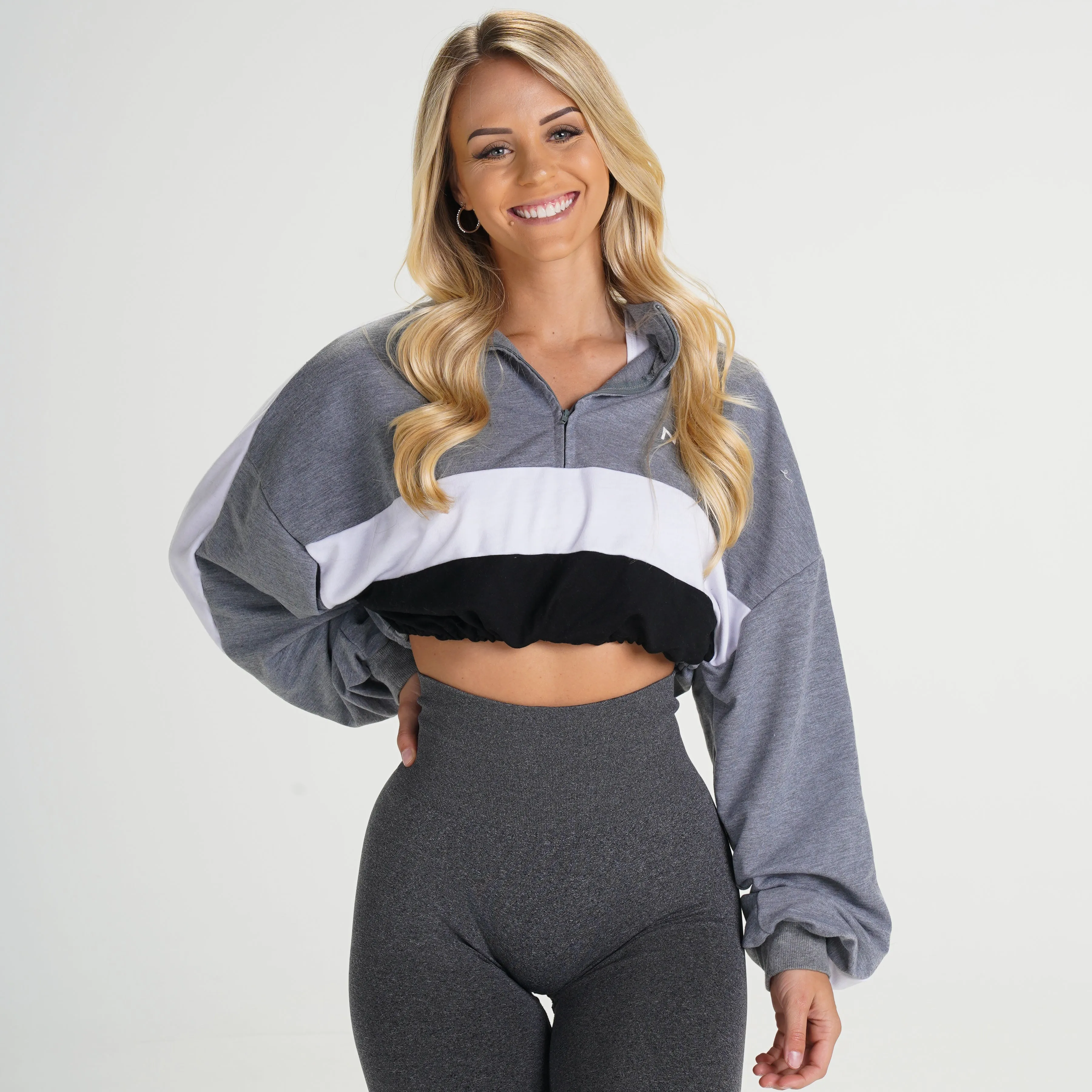 Grey Oversized Cropped Pullover sold by NVGTN