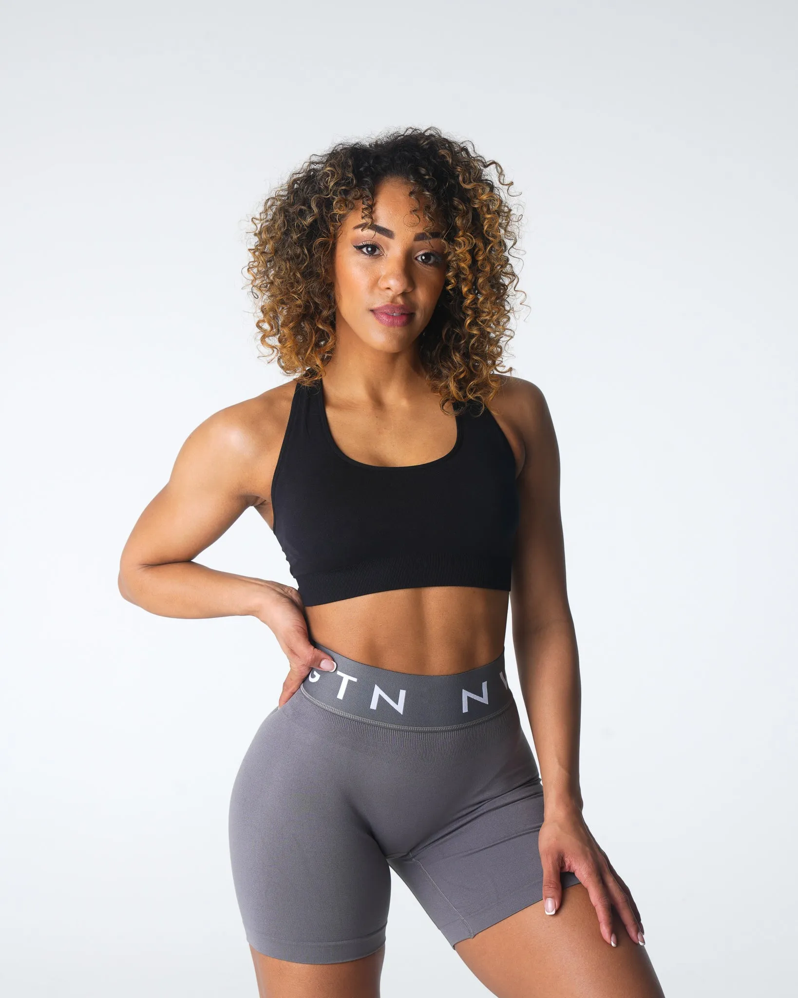 Black Inspire Seamless Bra sold by NVGTN product image thumbnail 2