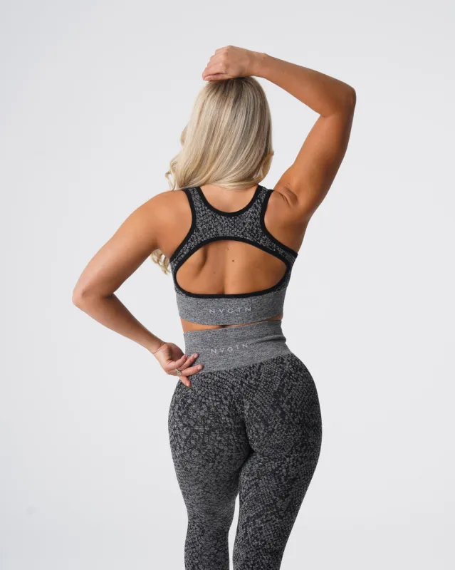 Black Speckled Snakeskin Eclipse Seamless Bra sold by NVGTN
