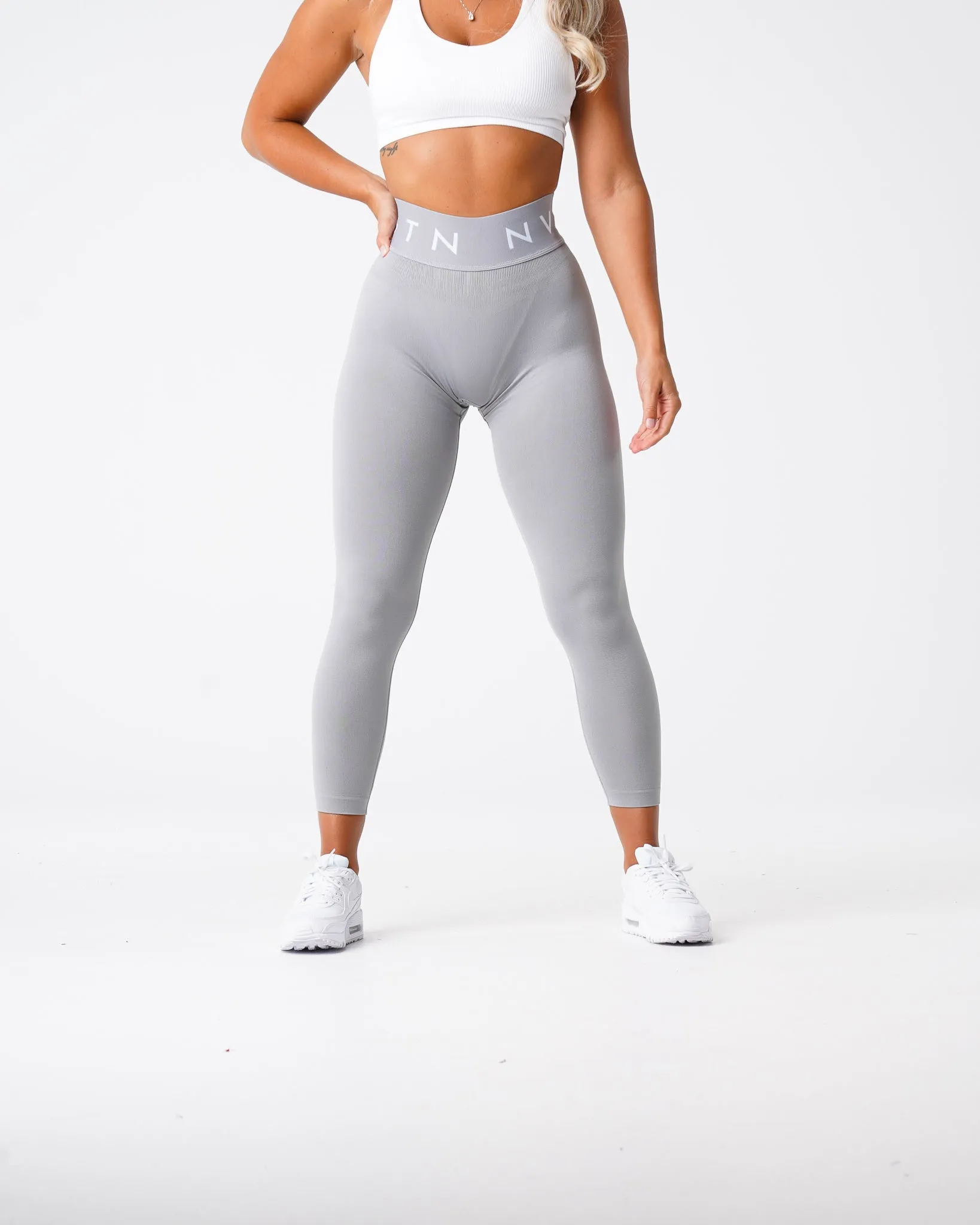 Light Grey Sport Seamless Leggings sold by NVGTN product image thumbnail 4