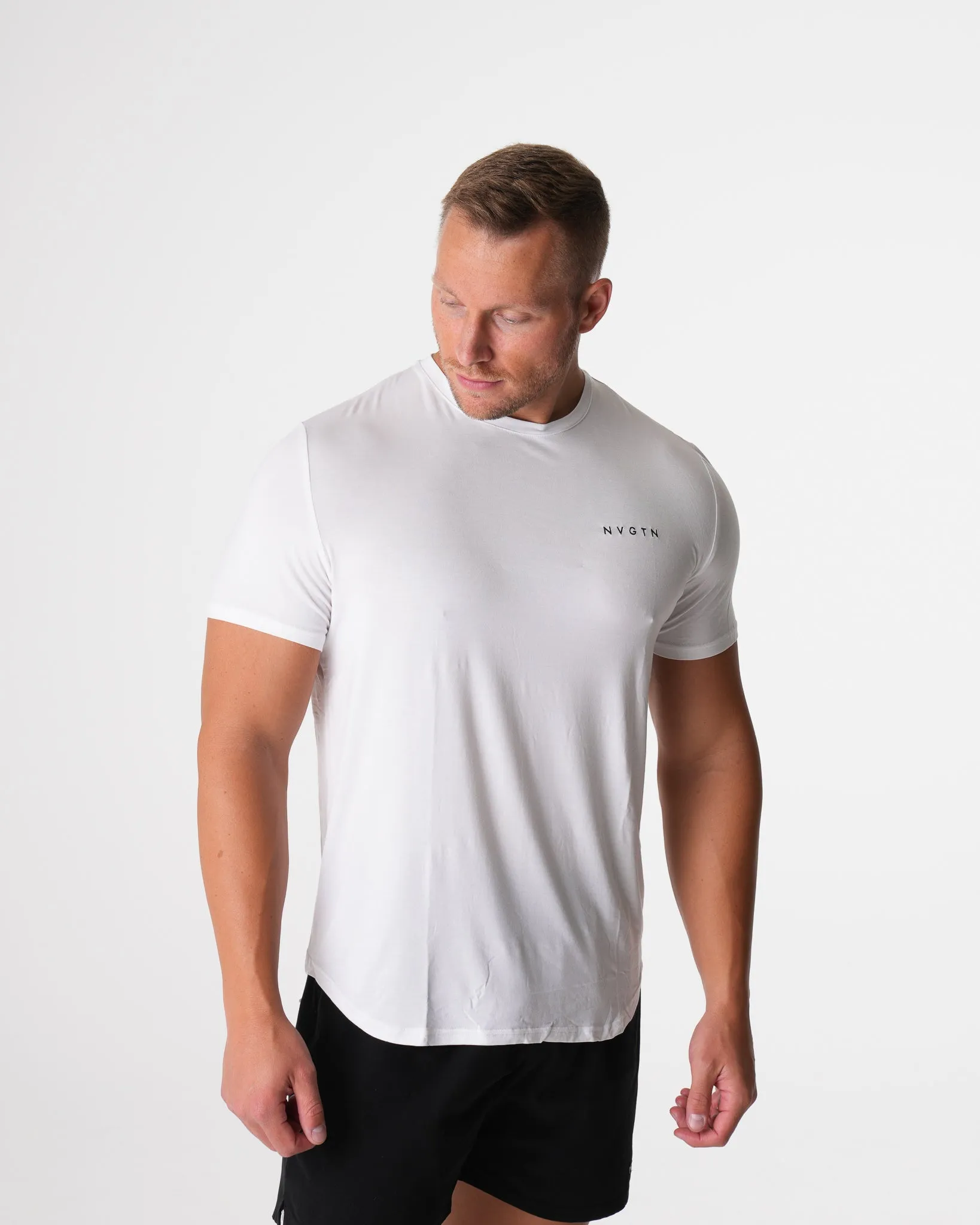 White Tech Fitted Tee sold by NVGTN product image thumbnail 3