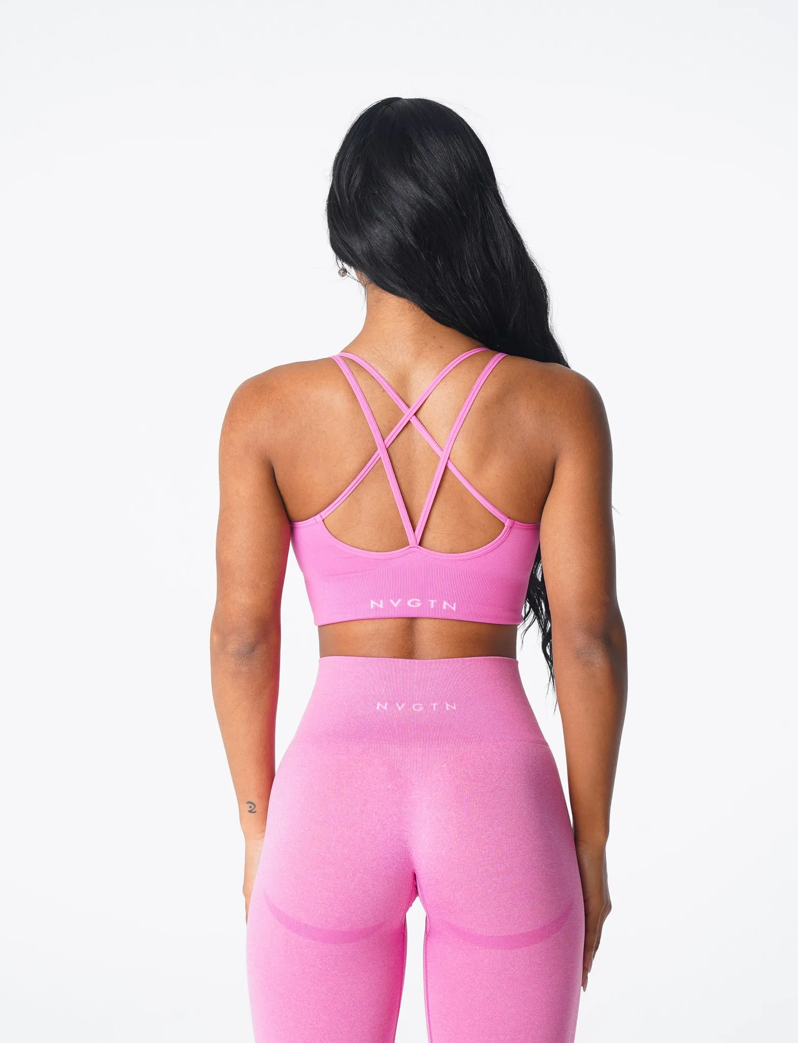 Bubble Gum Pink Flourish Seamless Bra sold by NVGTN product image thumbnail 4